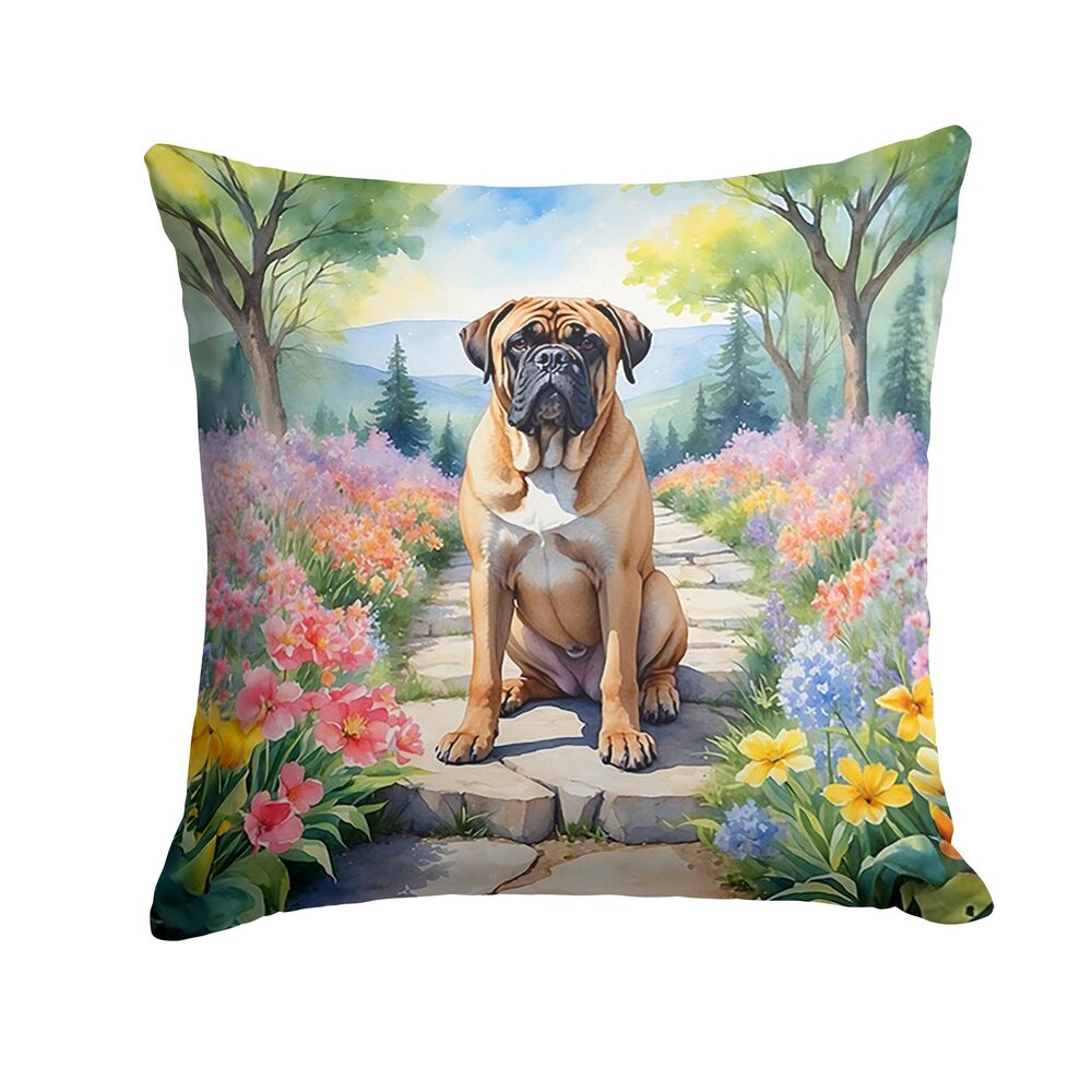 4195 Spring Path Throw Pillow, 18Hx18W, Bullmastiff 6588